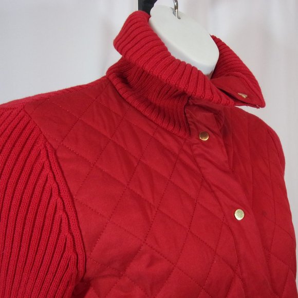 Quilted Jacket Red Size M Rafaella NWOT - Picture 3 of 5